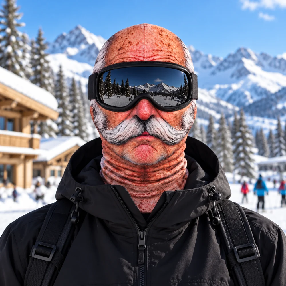 Illustrasjon av Bartemannen med skibriller i skibakken